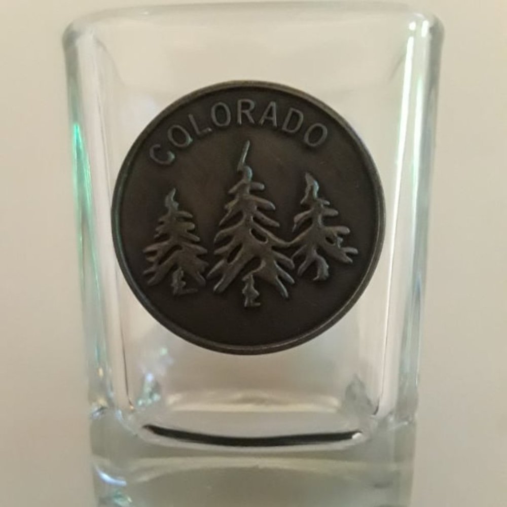 COLORADO SHOT GLASS - HEAVY THICK GLASS - MEASSURES 2.25" x 1.75" - PARTY TIME